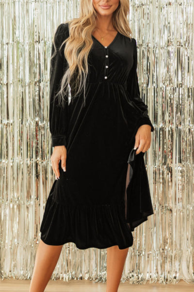 Delicately Dark Long Sleeve Dress