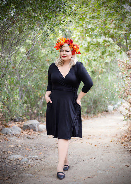 FINAL SALE - Mummies Wrap Dress in Black