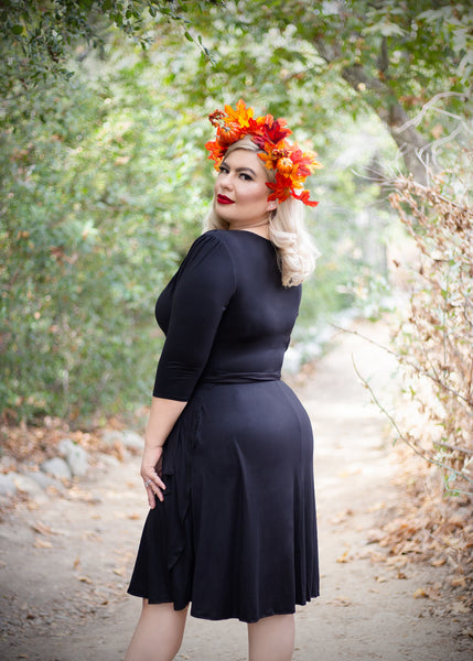 FINAL SALE - Mummies Wrap Dress in Black