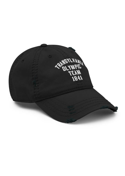Transylvania Olympics Distressed Dad Hat in Black