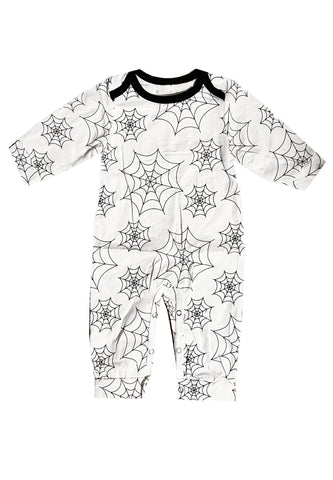 Baby Spiderweb White Long Bodysuit Onesie