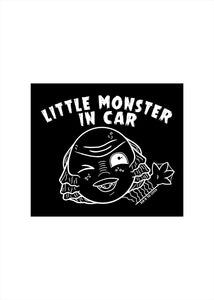 Little Monster in Car Vinyl Sticker - Baby Creature