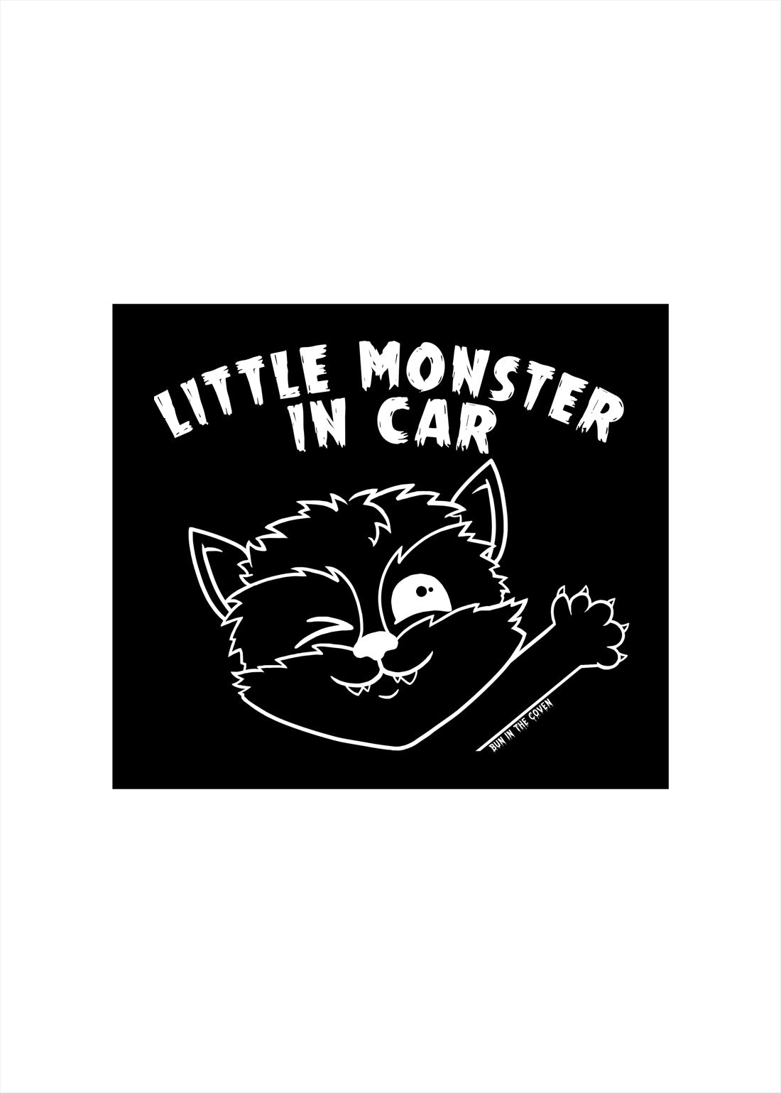 Little Monster in Car Vinyl Sticker - Baby Wolfie