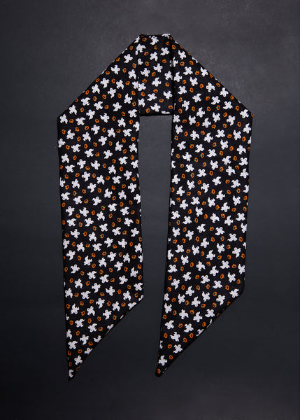 Headwrap Scarf / Neckerchief in Ghosts & Pumpkins Print