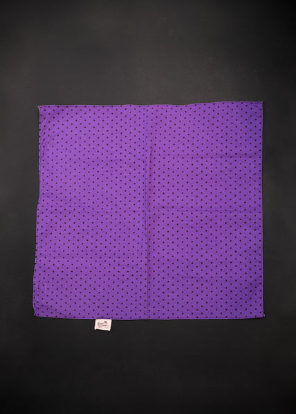 FINAL SALE - Bandana in Purple & Black Polka Dot