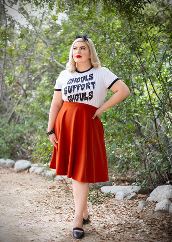 FINAL SALE - Candy Circle Skirt in Rust Orange