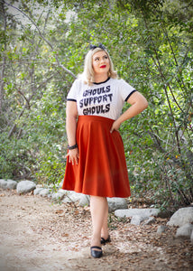 FINAL SALE - Candy Circle Skirt in Rust Orange