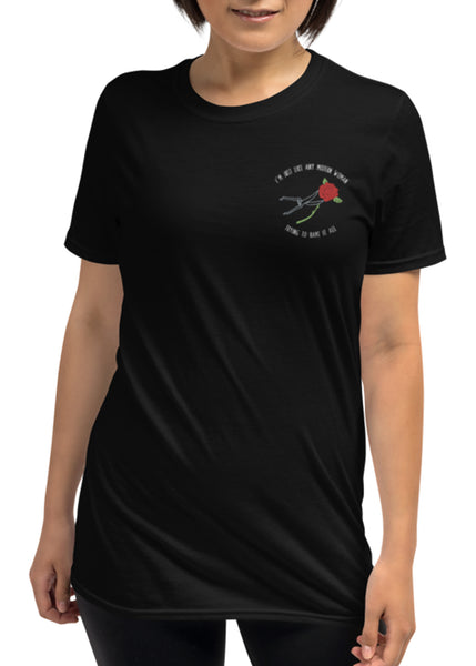 Modern Woman Embroidered Unisex Black T-Shirt
