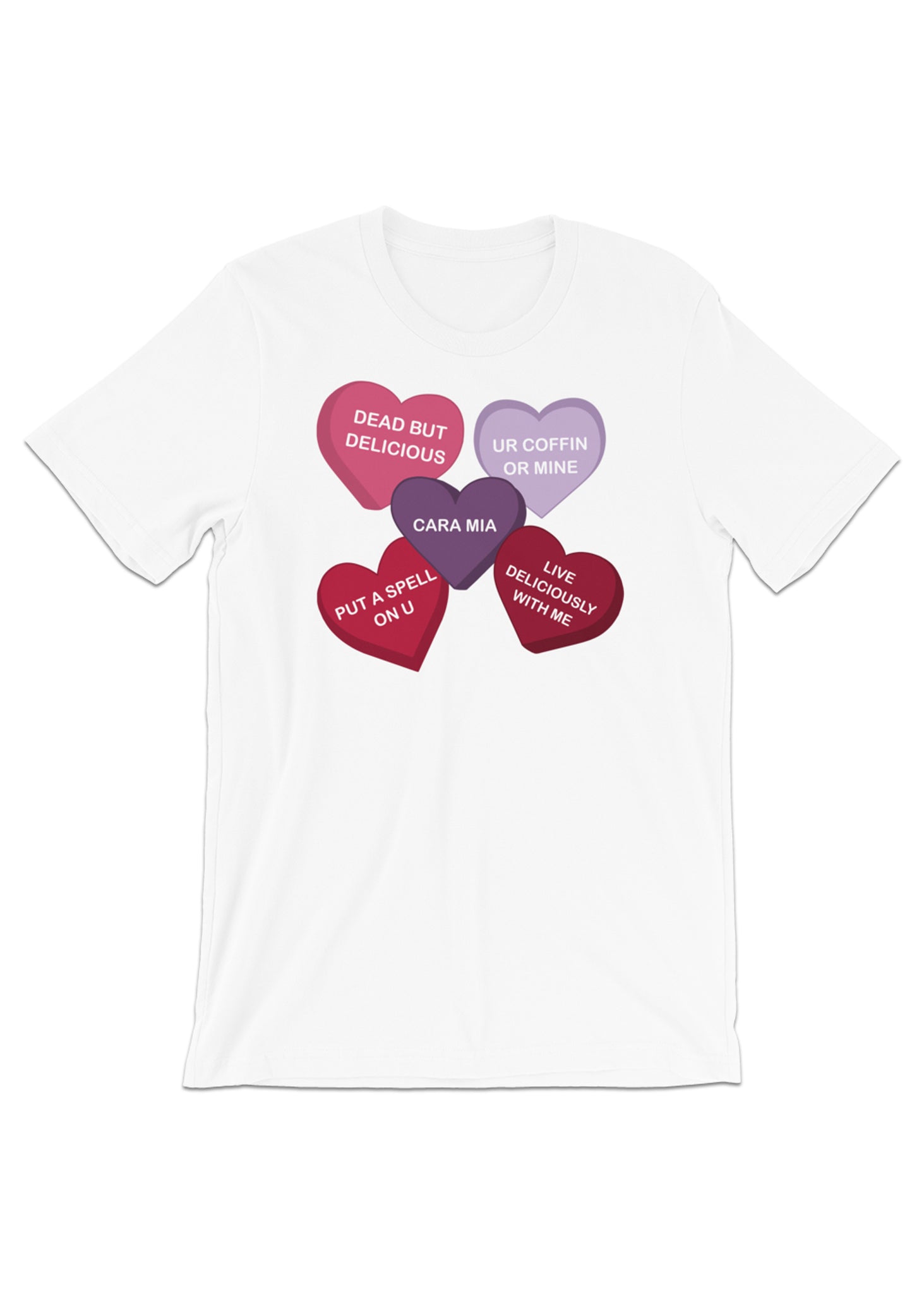 Spooky Conversation Hearts Unisex T-Shirt in White