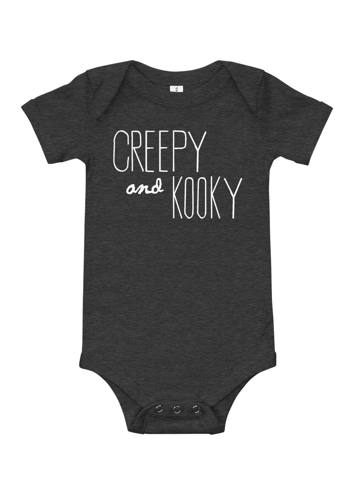 Infant Creepy & Kooky Bodysuit in Charcoal