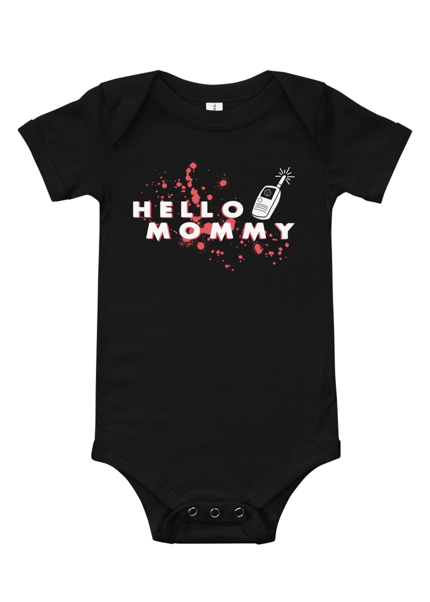 Infant Hello Mommy Bodysuit in Black