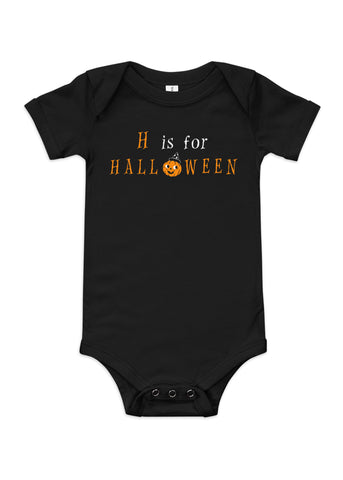 Baby "H is for Halloween" ABCs Bodysuit in Black