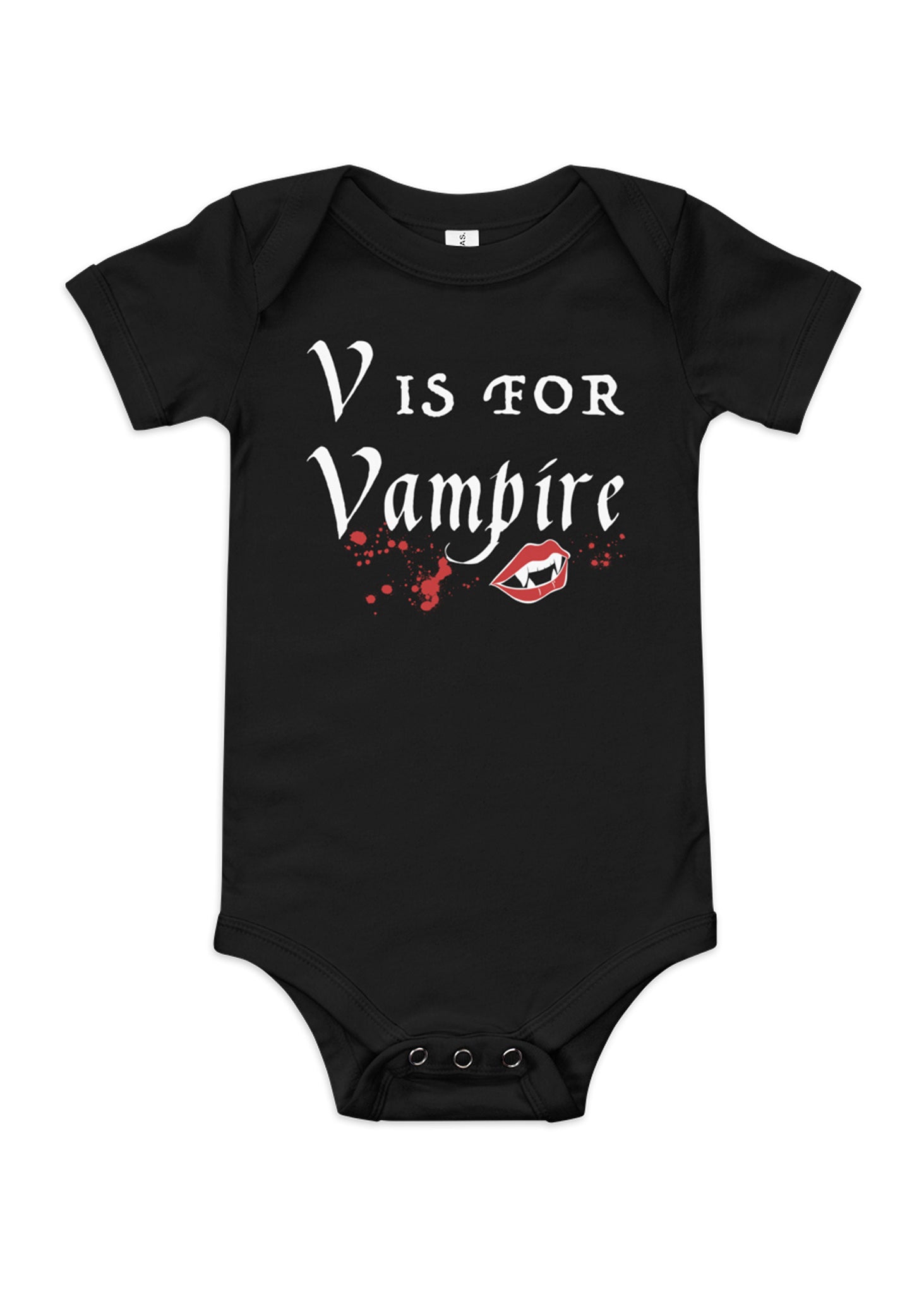Baby "V is for Vampire" ABCs Bodysuit in Black