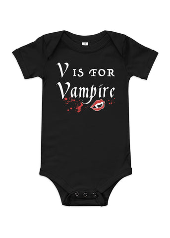 Baby "V is for Vampire" ABCs Bodysuit in Black