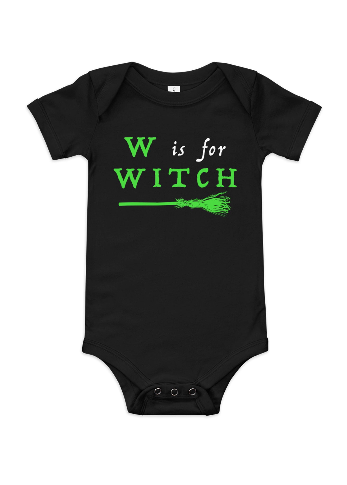 Baby "W is for Witch" ABCs Bodysuit in Black