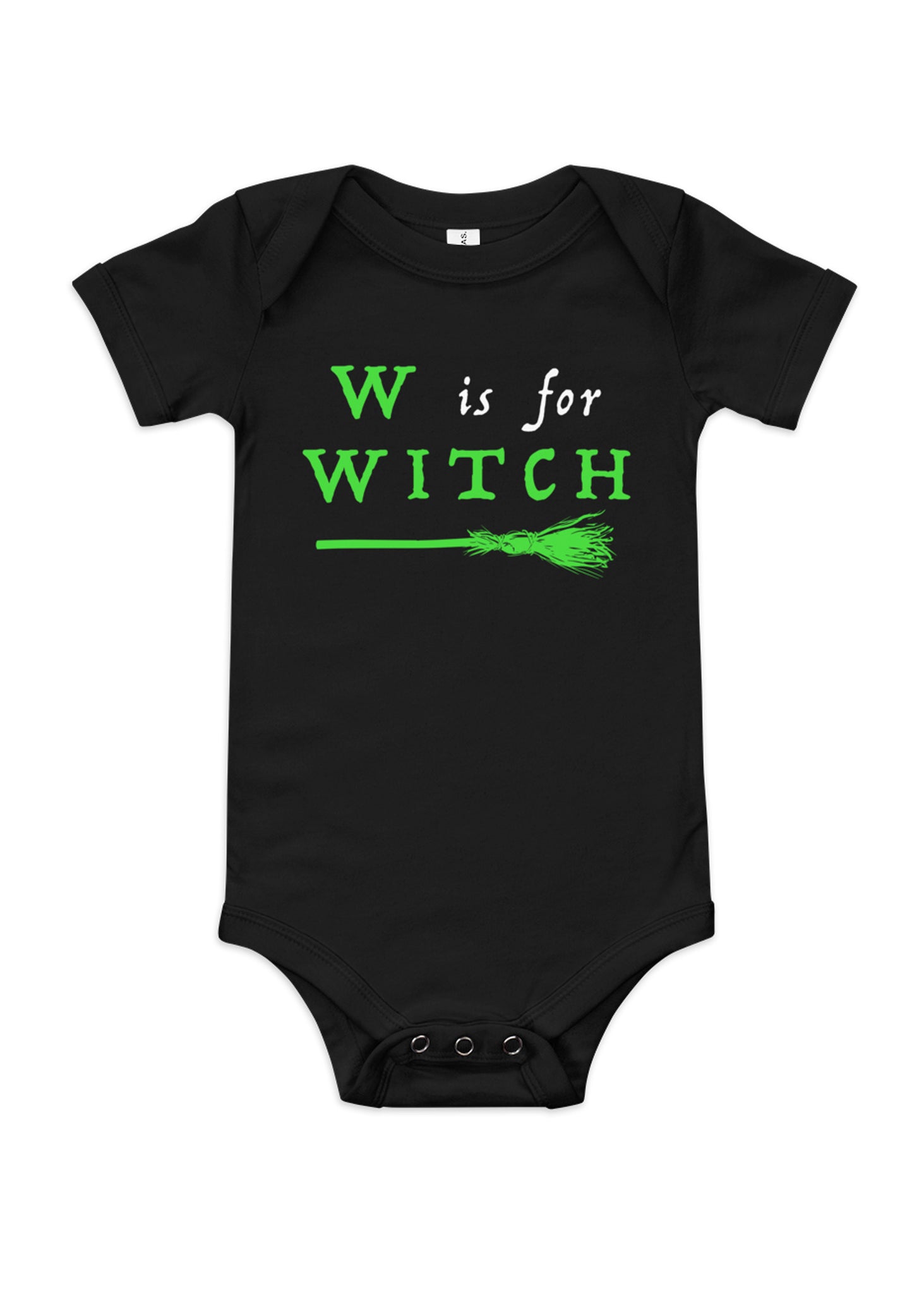Baby "W is for Witch" ABCs Bodysuit in Black