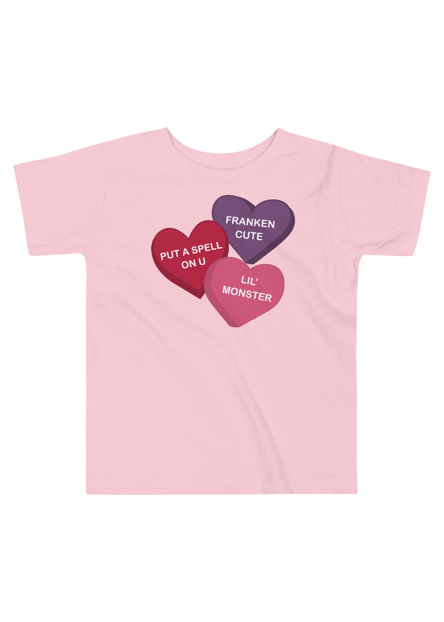Toddler Spooky Conversation Hearts T-Shirt in Pink