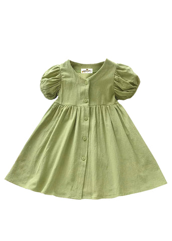 Toddler Little Witch Cottage Dress in Sage Green