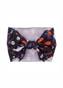 Baby/Toddler Bow Headband in Halloween Night Black Print