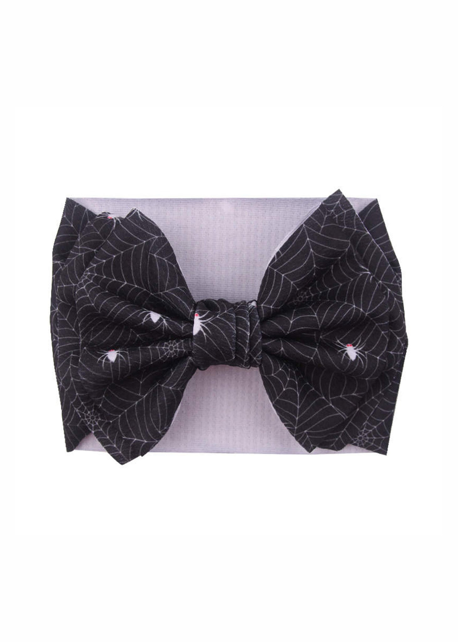 Baby/Toddler Bow Headband in Black Spider and Webs Print