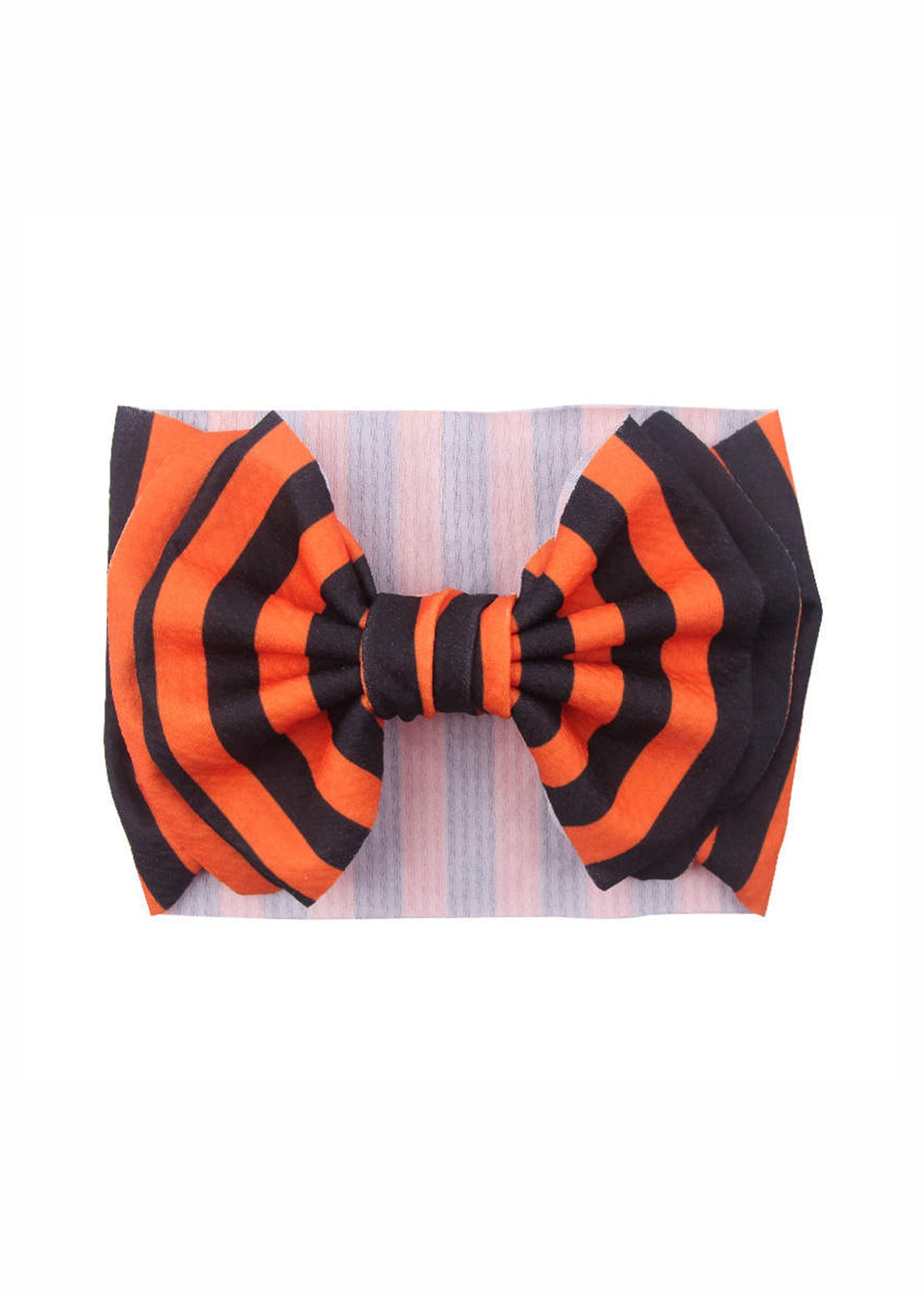 Baby/Toddler Bow Headband in Black and Orange Stripe Print