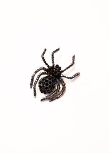 Deco Spider Brooch in Black