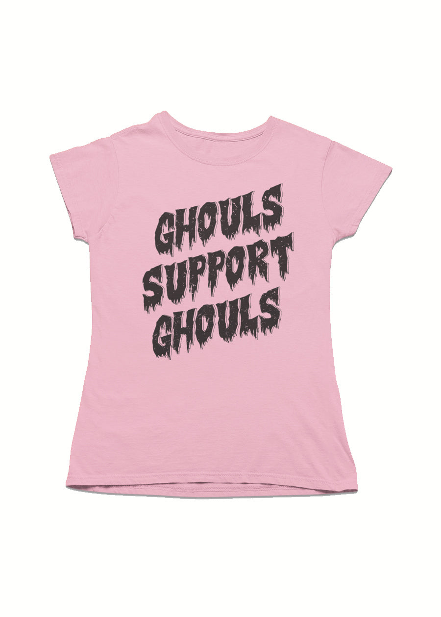 Ladies Ghouls Support Ghouls T-Shirt in Pink